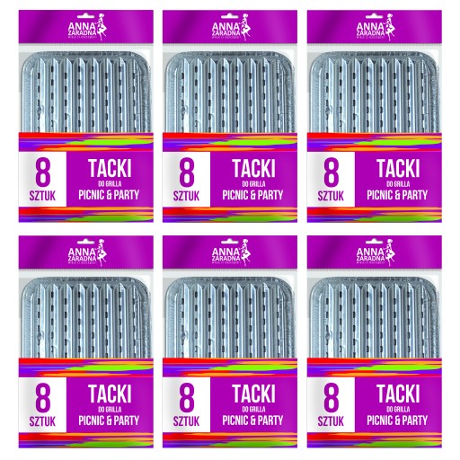 Aluminiowe Tacki do Grilla Jednorazowe Tacka 48szt