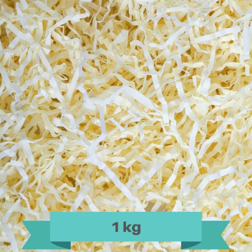 Wypełniacz do paczek papier cięty 1kg kremowy do pakowania prezentów