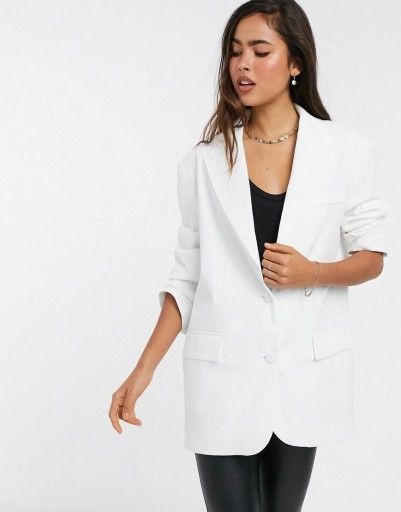 MARYNARKA DAMSKA BIAŁA ELEGANCKA OVERSIZE _ 40 L