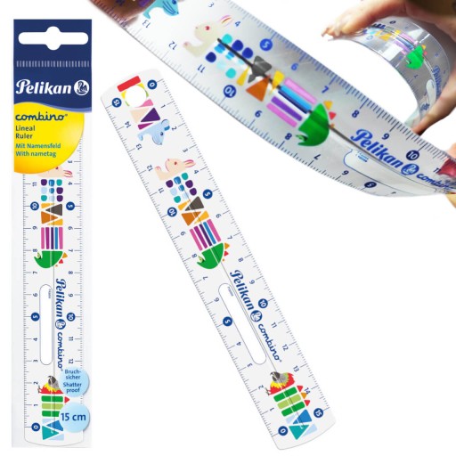Linijka plastikowa 15cm Combino dwie podz PELIKAN