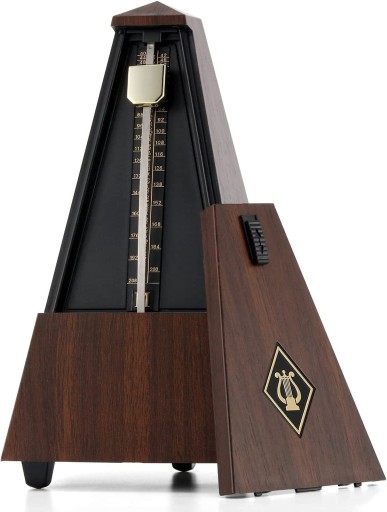 Mechaniczny metronom fortepianowy, czarny metronom