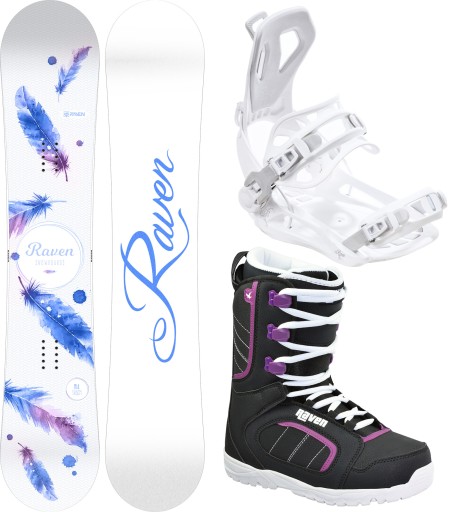 Zestaw Snowboard RAVEN Mia White 153cm + buty Diva + wiązania FT360