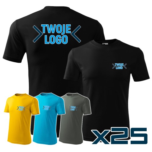 25x Koszulka t-shirt z własnym nadrukiem / logo Malfini Classic New męska