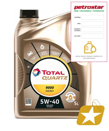 TOTAL QUARTZ 9000 ENERGY 5W40 5L