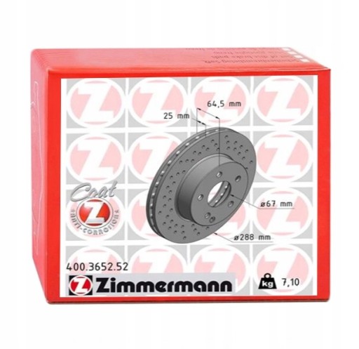 TARCZE HAMULCOWE WENTYLOWANE ZIMMERMANN do MERCEDES C 220