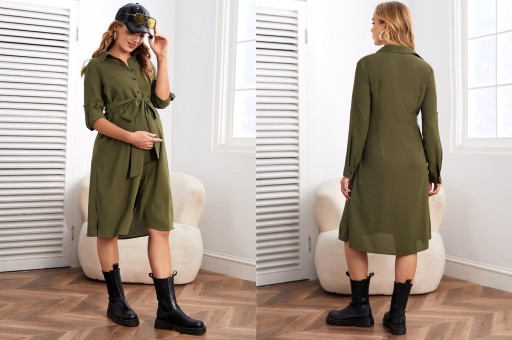 Shein Sukienka koszulowa z paskiem L