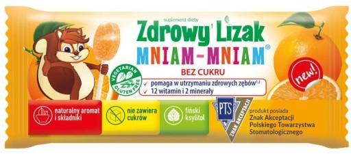 Zdrowy Lizak Mniam-Mniam pomarańczowy 6 g