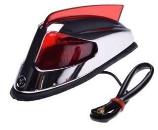 Lampa czerwona na błotnik motocykla chrom 12V 10W