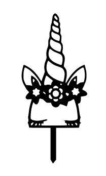 TOPPER NA TORT ROG JEDNOROZEC UNICORN KOLORY