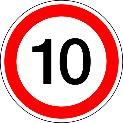 Naklejka OGRANICZENIE PRĘDKOŚCI 10 KM/H 15cm