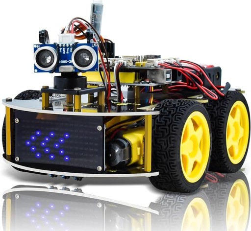 Keyestudio 4WD Smart Car Robot Kit Starter Learning DIY Kit dla Arduino IDE