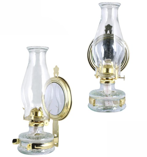 LAMPA NAFTOWA RETRO SZKLANA Z LUSTREM do postawienia powieszenia
