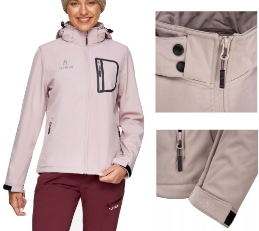 KURTKA DAMSKA ALPINUS SOFTSHELL PRZECIWDESZCZOWA R. M