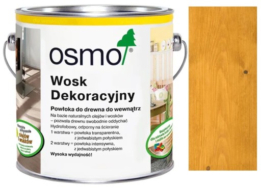 OSMO WOSK DEKORACYJNY DO DREWNA 3103 JASNY DĄB 0.75L