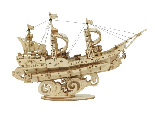 Robotime Drewniane Puzzle 3D - ŻAGLOWIEC
