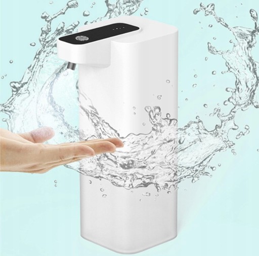 Dozownik na mydło USB C AKUMULATOR robi PIANE Bezdotykowy POJEMNOŚĆ 400 ml