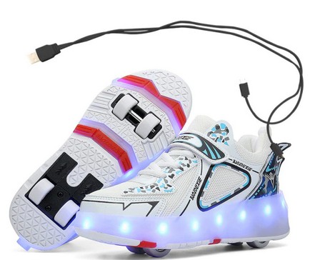 BUTOROLKI BUTY LED Z KÓŁKAMI WROTKI ROLKI