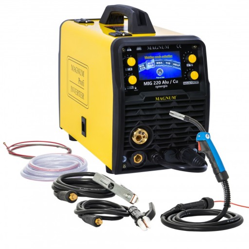 PÓŁAUTOMAT SPAWALNICZY MAGNUM MIG/MAG 220 ALU/CU SYNERGIA LCD