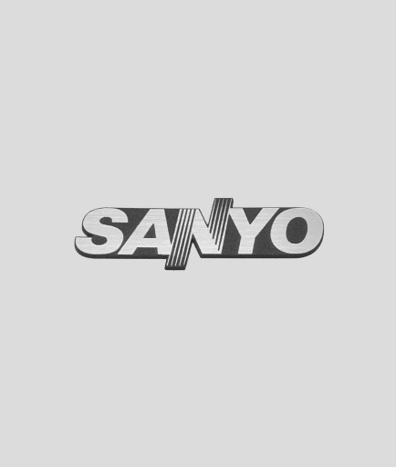 SANYO naklejka emblemat 41 x 14 mm * SREBRNA