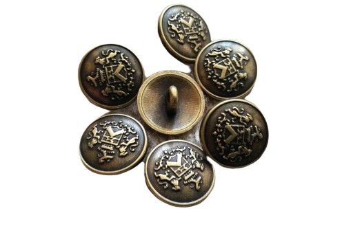 GUZIKI METALOWE - STARE ZŁOTO - HERB -guziki-15 mm