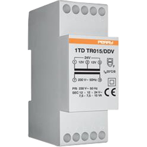 Transformator modułowy 15 VA 12-12-24 V 2 DIN