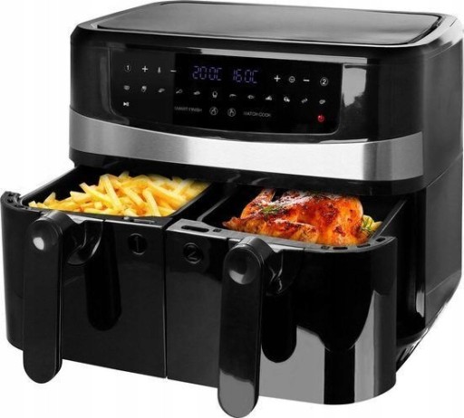 Frytkownica beztłuszczowa AIRFRYER EMERIO DIGITAL DOUBLE dwie szuflady