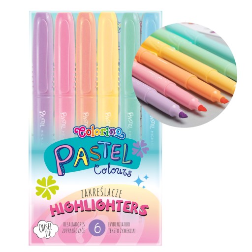 ZSAKREŚLACZE DO NOTATEK PASTELOWE KOLOROWE ZESTAW