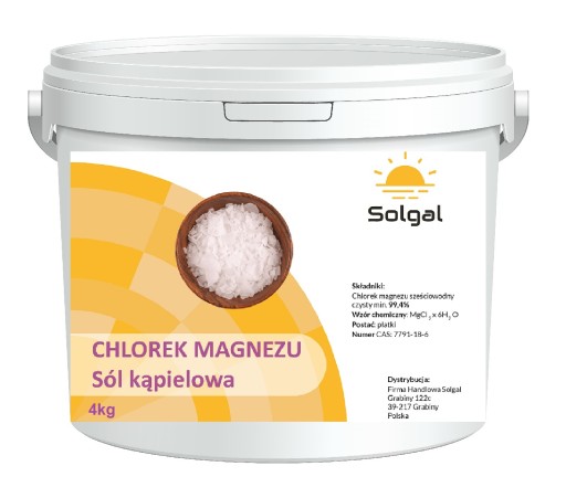 Chlorek magnezu sól kąpielowa 4kg płatki