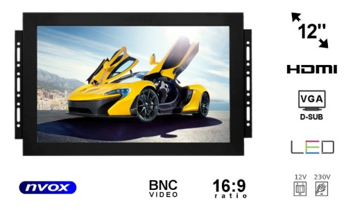 Monitor open frame LED 12cali z wejściem VGA HDMI