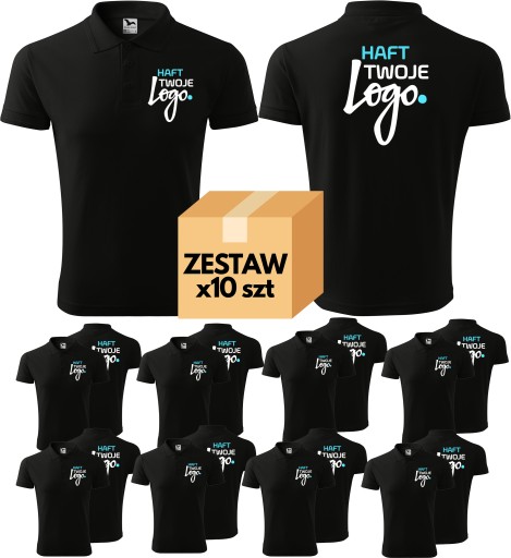 KOSZULKA POLO PIQUE 203 210 Z HAFTEM HAFT LOGO x10