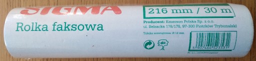 Papier do Faxu 216mm x 30m Emerson SIGMA