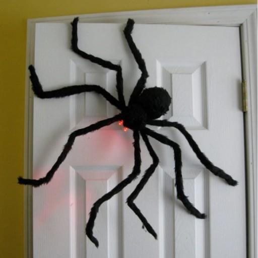 DUŻY PAJĄK NA HALLOWEEN PLUSZOWY DEKORACJA Z CZERWONYMI OCZAMI XL