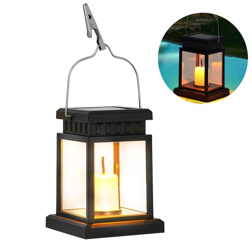 LAMPA STOŁOWA OGRODOWA NA ZEWNĄTRZ ZE ŚWIECAMI PODŚWIETLANA DIODA LED