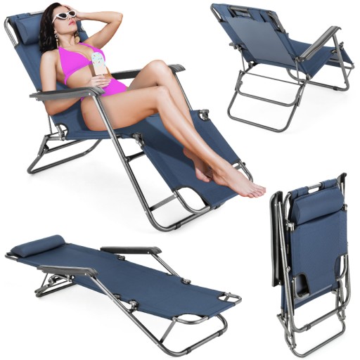 LEŻAK OGRODOWY PLAŻOWY SKŁADANY OUTTEC