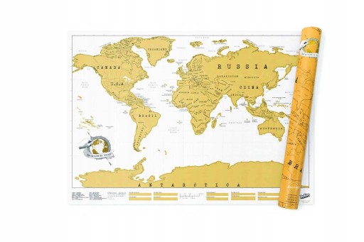 Luckies Scratch Map Oryginalna Mapa Świata Zdrapka 59,4 x 82,5 cm