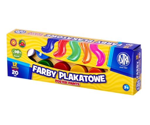 Farby plakatowe Astra 12 szt. x 20 ml