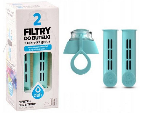 2 X FILTRÓW DO BUTELKI DAFI + GRATIS ZAKRĘTKA Mix Kolorów