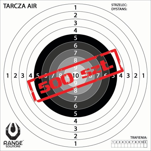 Tarcze do Wiatrówki AIR 500szt 14x14cm