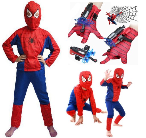 SPIDERMAN STRÓJ PRZEBRANIE RĘKAWICA STRZELA roz. M