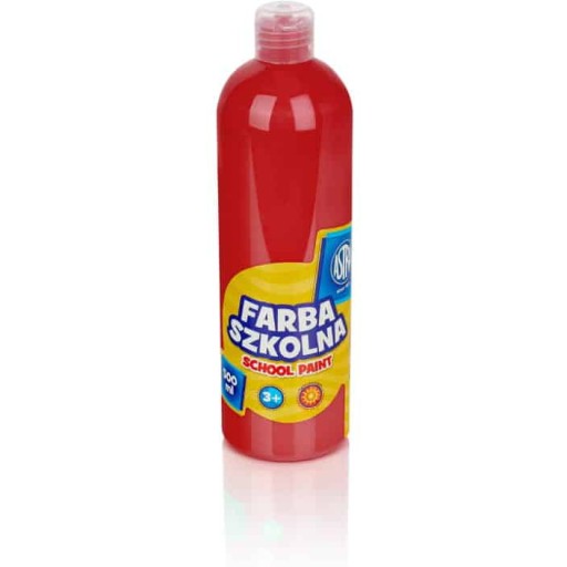 Czerwona FARBA plakatowa szkolna Astra 500 ml