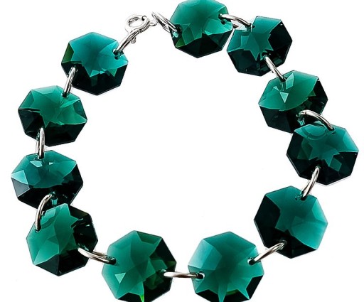 KRYSZTAŁY PIĘKNA BRANSOLETKA EMERALD SREBRO ARANDE