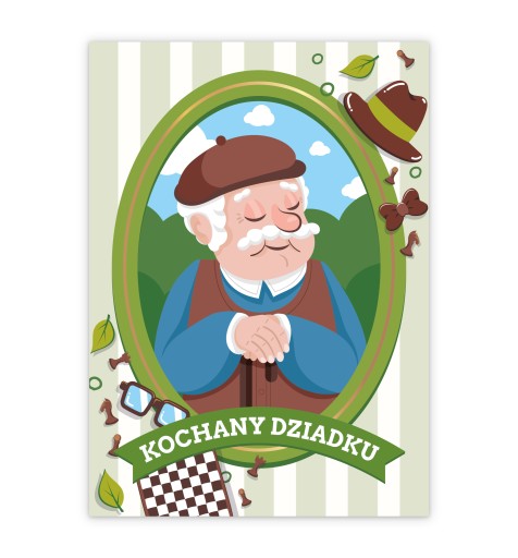 KARTKA OKOLICZNOŚCIOWA LAURKA NA DZIEŃ DZIADKA - KOCHANY DZIADKU (A6)