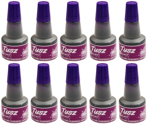 TUSZ DO PIECZĄTEK stempli 30 ml fioletowy - 10szt.