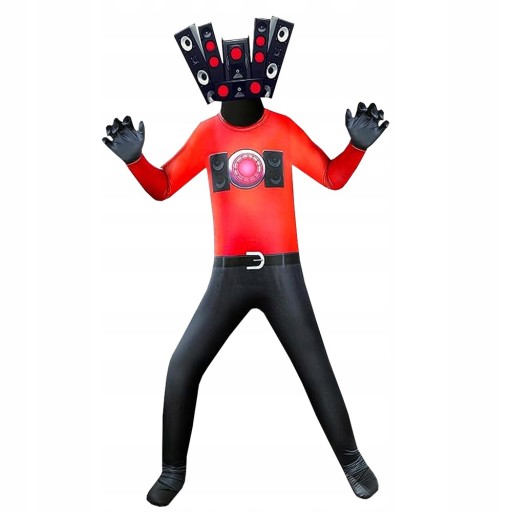 Skibidi Toaleta TITAN TV MAN COSPLAY STRÓJ 110-190