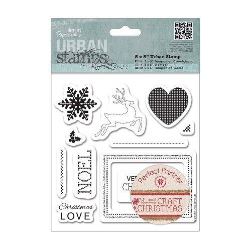 Stempel- RENIFER ŚWIĘTA ZIMA ŚNIEG SERCE MIKOŁAJ