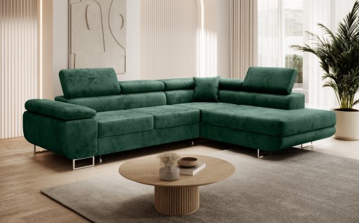 Narożnik HERMES L 275 cm regulowane zagłówki funkcja spania