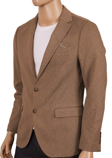 Marynarka męska jasno brązowa camelowa elegancka wizytowa casual turecka 56