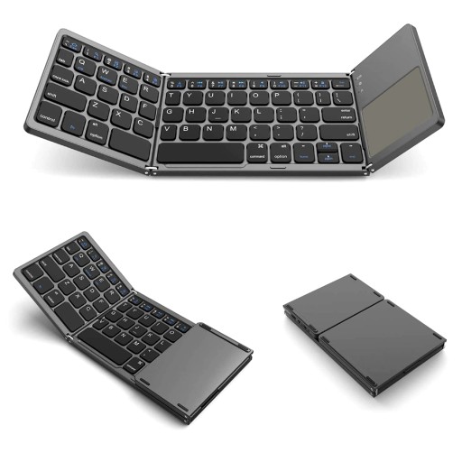 Składana Bezprzewodowa Klawiatura Smartfon Android iPhone BT 15m Touchpad
