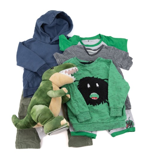 ZESTAW PACZKA UBRAŃ DLA DZIECKA +GADŻET DINOZAUR 92