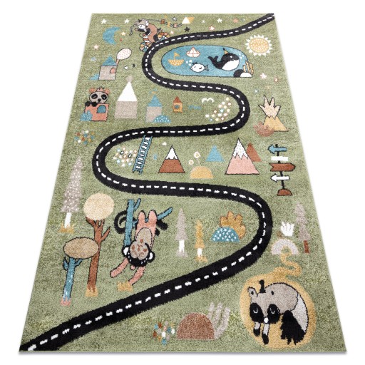 DYWAN DZIECIĘCY FUN 180x270 cm ULICA zielony #O224
